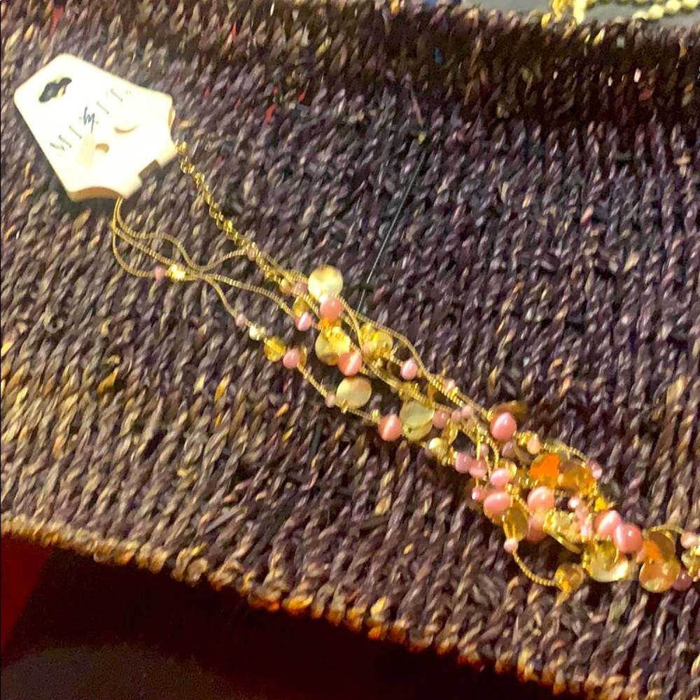 mix it pink and gold layered necklace